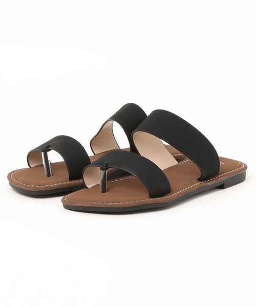 shoes365 サンダル ダブルストラップトングサンダル レディース