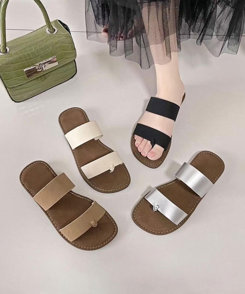 shoes365 サンダル ダブルストラップトングサンダル (SS) レディース