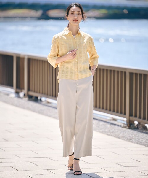 J.PRESS（J.プレス） ワイドパンツ チノパン 「洗える・接触冷感・撥水