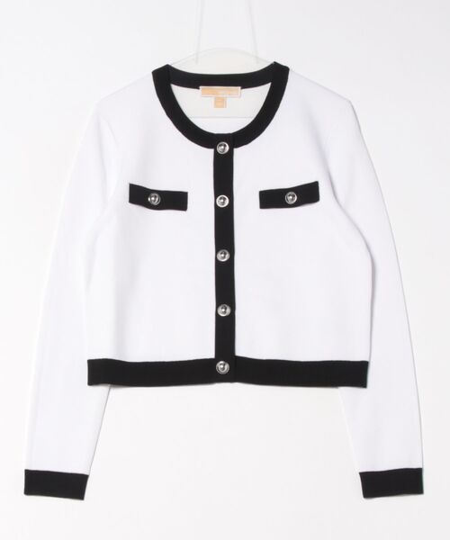 希少 黒入荷！ KORS MICHAEL ジャケット ドーム トリム ノーカラージャケット ジャケット・アウター