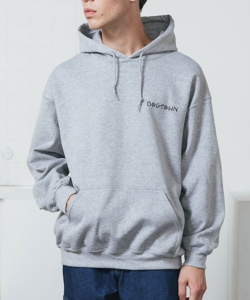 パーカー DOGTOWN/ドッグタウン Scratch Cross HOODIE プルオーバーパーカー バックプリント ビッグシルエット レディース