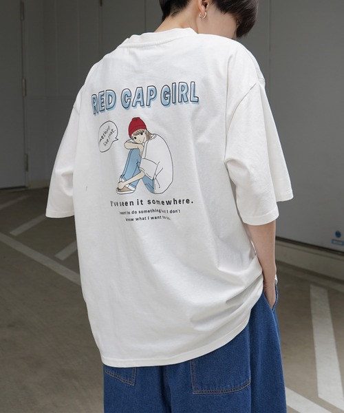 「Red Cap Girl」 半袖Tシャツ L ブルー メンズ