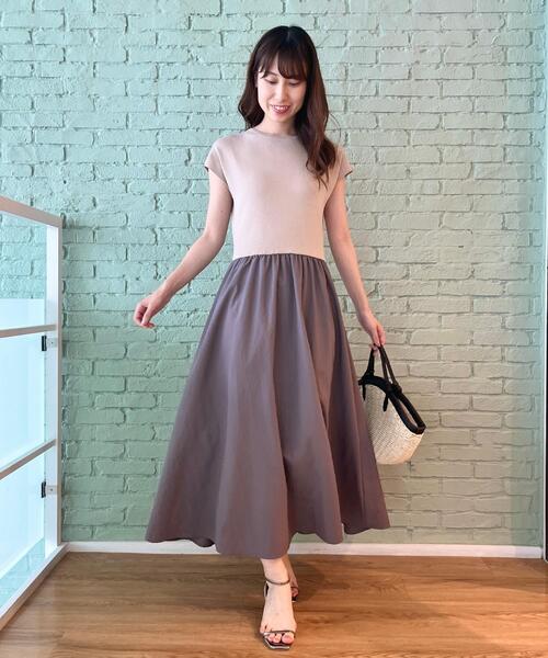 モンクレールワンピース ニット ドッキングワンピース 美品 MERCURYDUO ワンピース 2WAYチュールニットドッキングワンピース