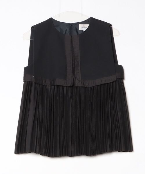 「LANVIN en Bleu」 ノースリーブブラウス 38 ブラック レディース