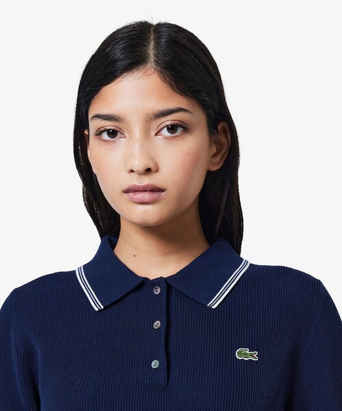 新品未使用品　［最終価格箱無し］ ラコステニットポロシャツ　レディースＬサイズ LACOSTE ニット セーター 「別注」LACOSTE / ポロシャツ