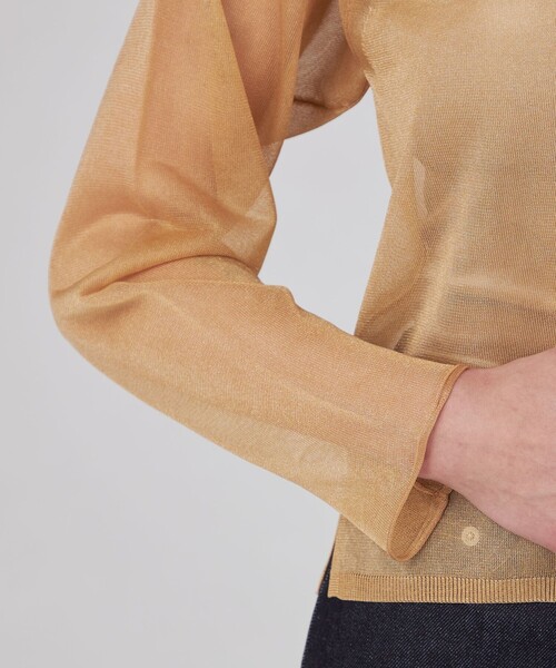 「MACPHEE」 長袖ニット S ライトベージュ レディース_画像7