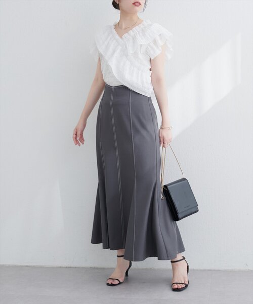 natural couture ブラウス シャツ 2WAYランダムフリルオフショル