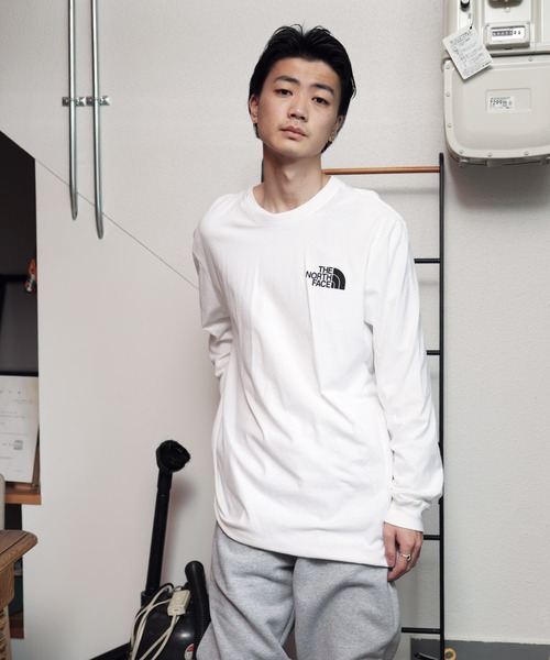 「THE NORTH FACE」 長袖Tシャツ MEDIUM ピンク メンズ