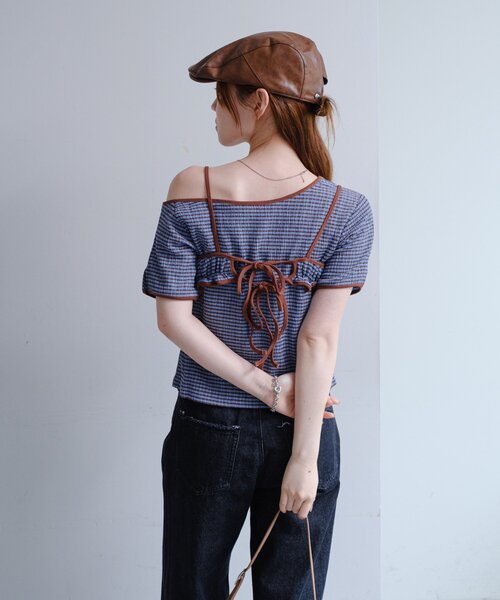 Kastane（カスタネ） tシャツ ギンガムチェックビスチェSET レディース
