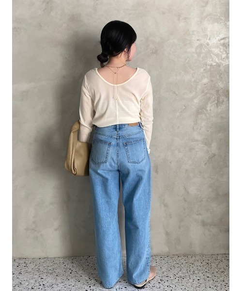 「Mila Owen」 ダメージ加工デニムパンツ 0 ブラック レディース
