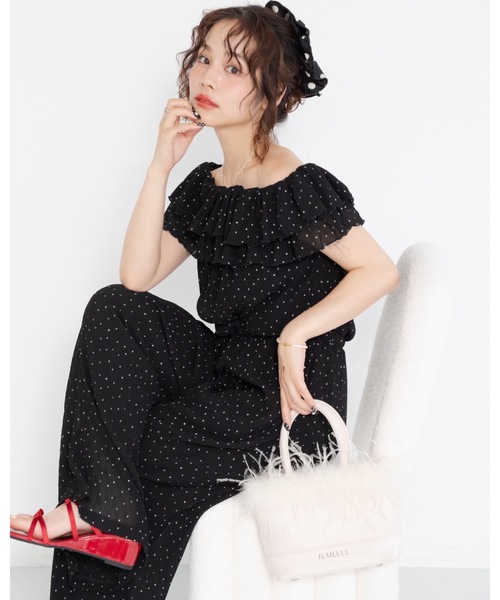 JUMELLE(ジュメロ) オールインワン オフショルドットオールインワン JUMELLE(ジュメロ) オールインワン オフショルドットオールインワン