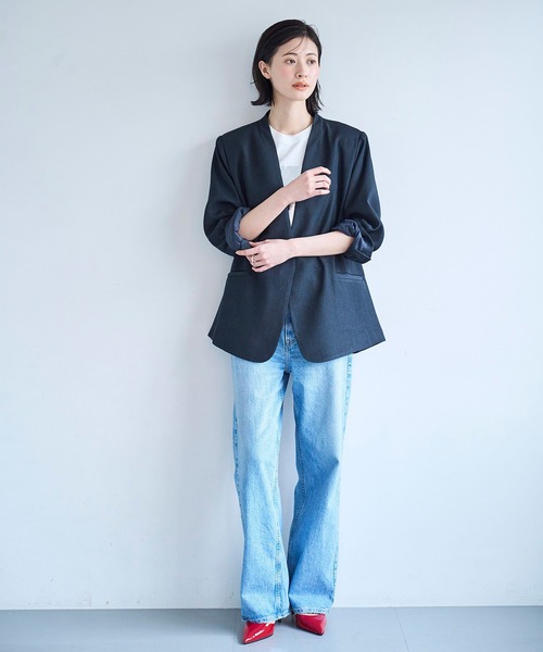 「meilmada」 半袖Tシャツ FREE チャコールグレー レディース_画像5