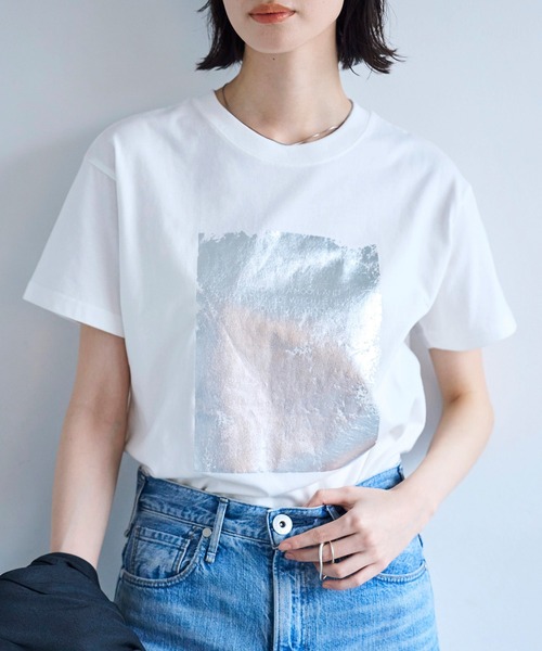 「meilmada」 半袖Tシャツ FREE チャコールグレー レディース_画像7