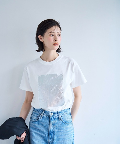 「meilmada」 半袖Tシャツ FREE チャコールグレー レディース_画像8