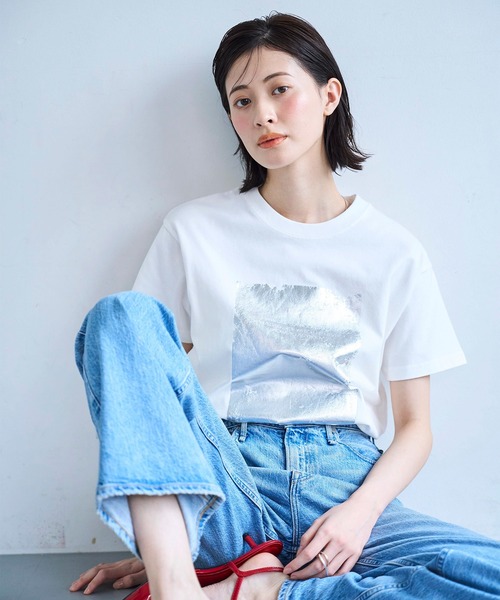 「meilmada」 半袖Tシャツ FREE チャコールグレー レディース_画像9