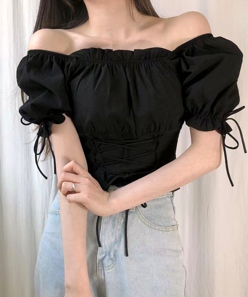 「Riff」 半袖ブラウス FREE ホワイト レディース_画像8