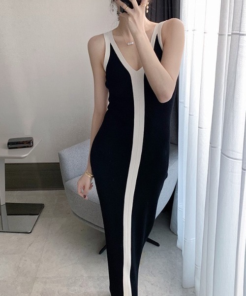 「deux amour」 ノースリーブワンピース 0(FREE) ブラック レディース_画像4