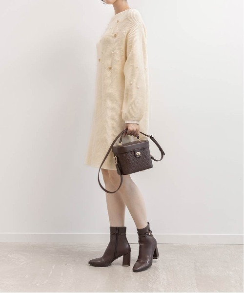 RANDA（ランダ） ワンピース 「選べる丈感」リボン×パール付きミニ