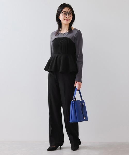 VIS（ビス） ニット セーター ペプラムニットドッキングプルオーバー