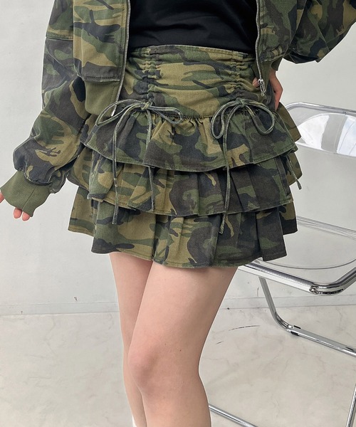 AMBUSH® リボン付きミニスカート AS KNOW AS（アズノゥアズ） スカートリボンとティアードミニスカート