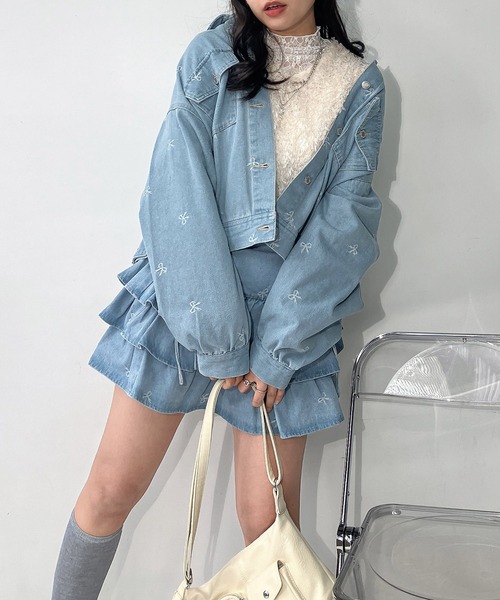 AS KNOW AS（アズノゥアズ） スカートリボンとティアードミニスカート