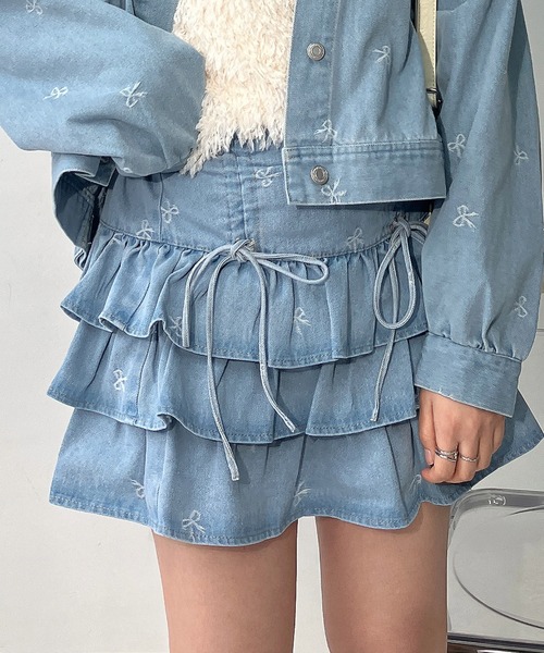 AS KNOW AS（アズノゥアズ） スカートリボンとティアードミニスカート