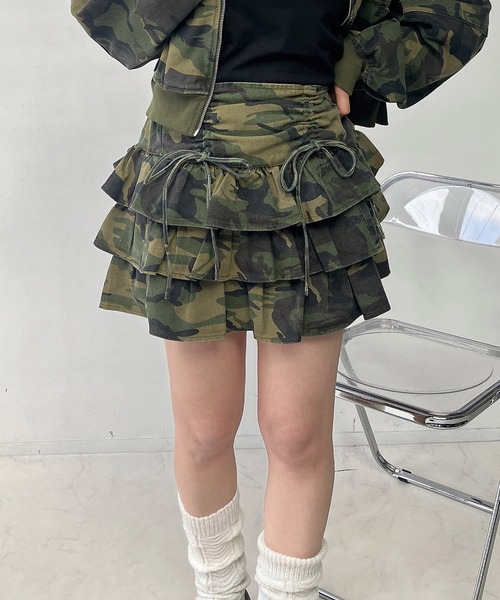 AS KNOW AS（アズノゥアズ） スカートリボンとティアードミニスカート