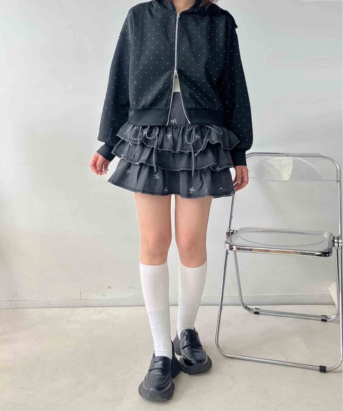 AS KNOW AS（アズノゥアズ） スカートリボンとティアードミニスカート