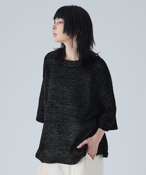 「VELNUS」 7分袖ニット L ホワイト メンズ_画像5