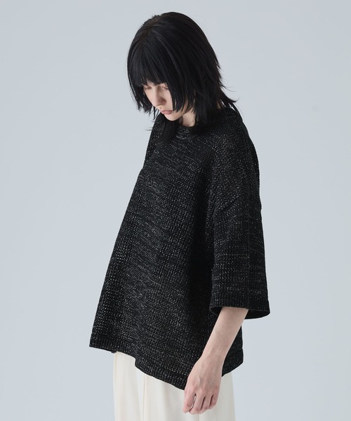 「VELNUS」 7分袖ニット L ホワイト メンズ_画像6