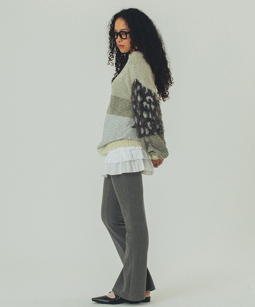 ROSE BUD（ローズバッド） ニット セーター PATCHWORK KNIT TOP