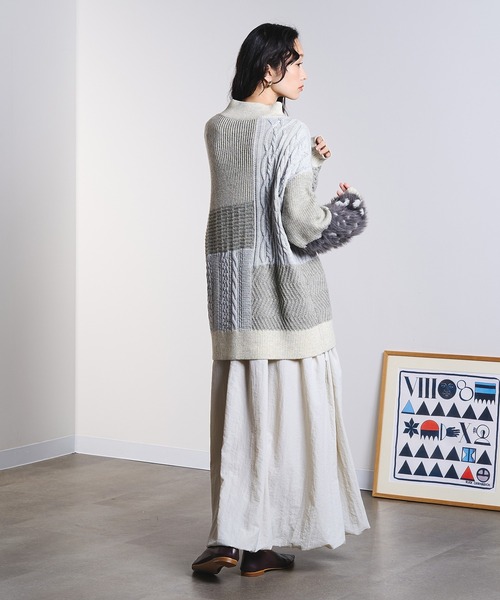 ROSE BUD（ローズバッド） ニット セーター PATCHWORK KNIT TOP