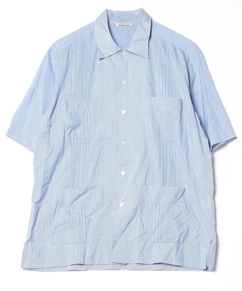 本日限りのお値下げ　AURALEE 半袖シャツ　シャツ AURALEE（オーラリー） 半袖シャツ 3(S) ブルー メンズ : ZOZOTOWN