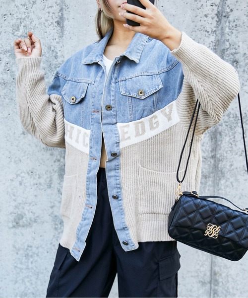 デニムジャケット gジャン 「デニム×ニット切替」レディース Gジャン