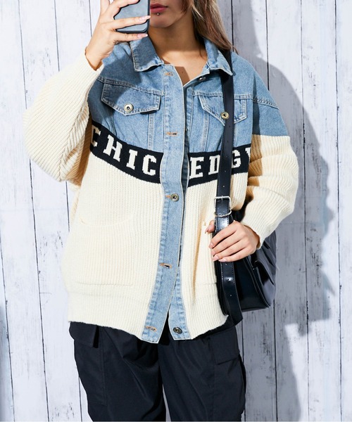 デニムジャケット gジャン 「デニム×ニット切替」レディース Gジャン