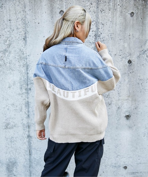 デニムジャケット gジャン 「デニム×ニット切替」レディース Gジャン