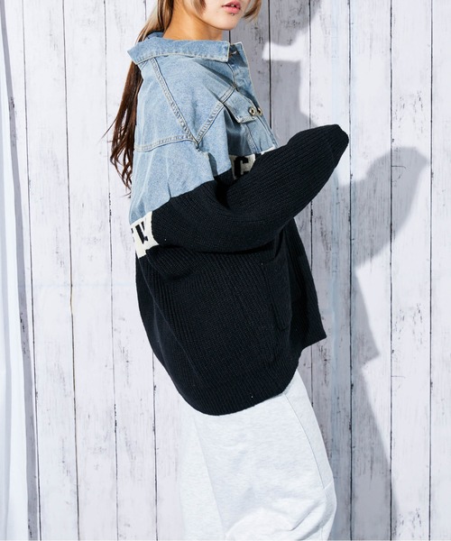 デニムジャケット gジャン 「デニム×ニット切替」レディース Gジャン