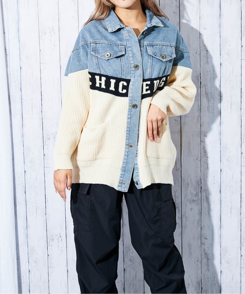 デニムジャケット gジャン 「デニム×ニット切替」レディース Gジャン