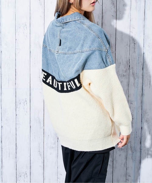 デニムジャケット gジャン 「デニム×ニット切替」レディース Gジャン