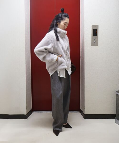 le.coeur blanc（ルクールブラン） ブルゾン アウター ミンクタッチ