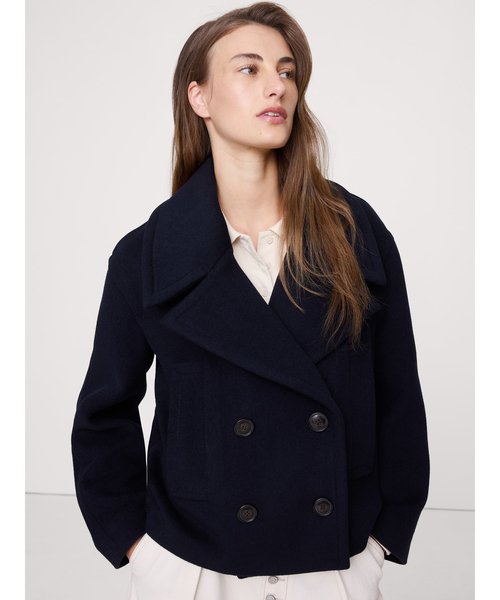 ピーコート pコート イタリアン メルトン ウール ブレンド カーコート