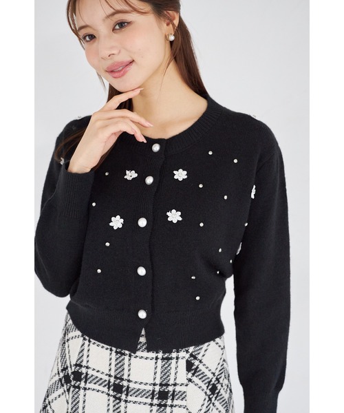 フラワー刺繍ビジューニット tocco closet（トッコ クローゼット） ニット セーター 「ZOZO限定