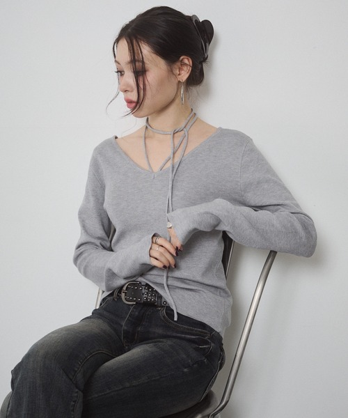 ENVYM（アンビー） ニット セーター 前後2WAY チョーカー ハイゲージ