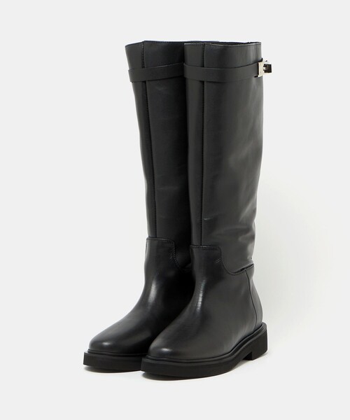 【未使用級　極美品】カミナンド　ブーツ　ライディング　ロング　レザー　厚底　黒 未使用級 極美品】カミナンド ブーツ ライディング ロング レザー 厚底