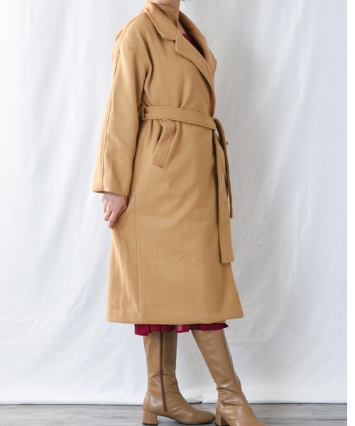 a lot of love コート チェスターコート ベルト付き フェミニン