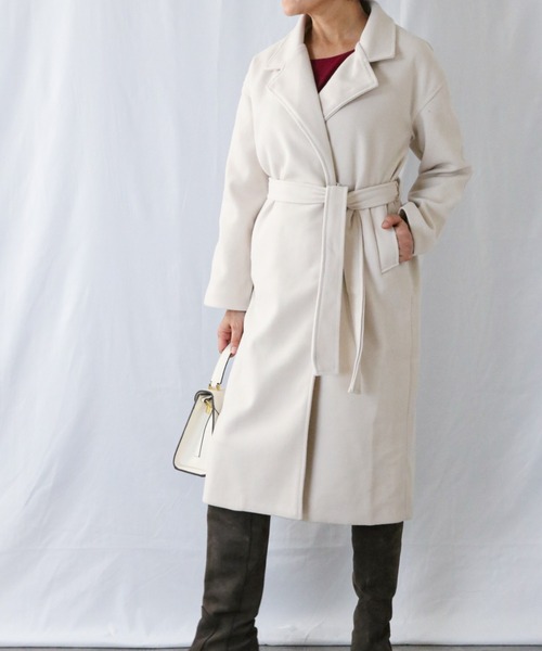 a lot of love コート チェスターコート ベルト付き フェミニン