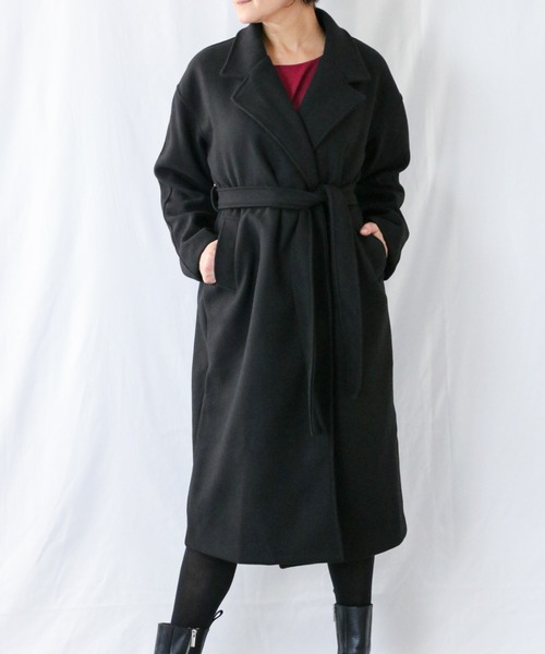 a lot of love コート チェスターコート ベルト付き フェミニン