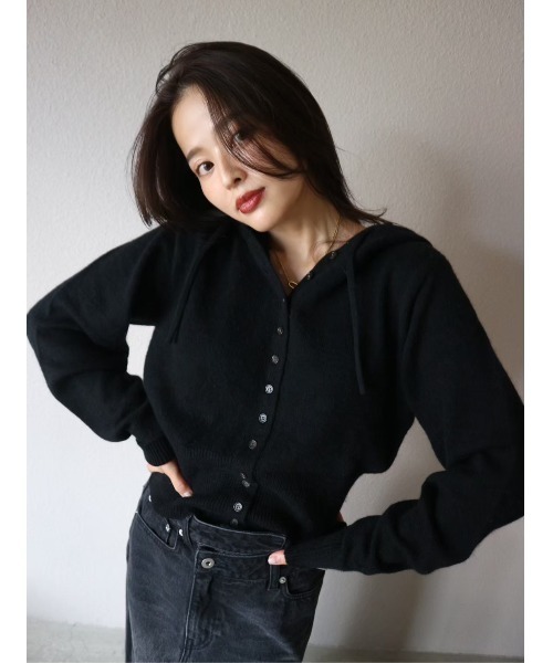 TRUNC ニット セーター Button Hoodie Knit レディース : ZOZOTOWN