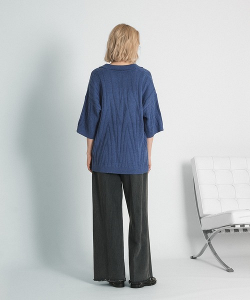 「selle glant」 半袖ニット MEDIUM オフホワイト メンズ_画像5