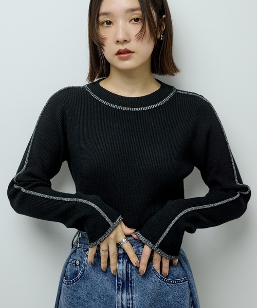 Green Parks（グリーンパークス） ニット セーター ラメライン入り